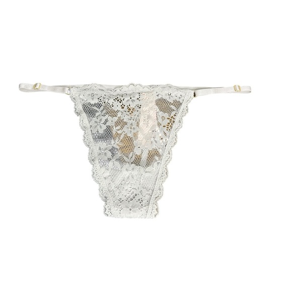Victoria's Secret Dream Angels Lace Adjustable V-String Panty Grey - Picture 2 of 8